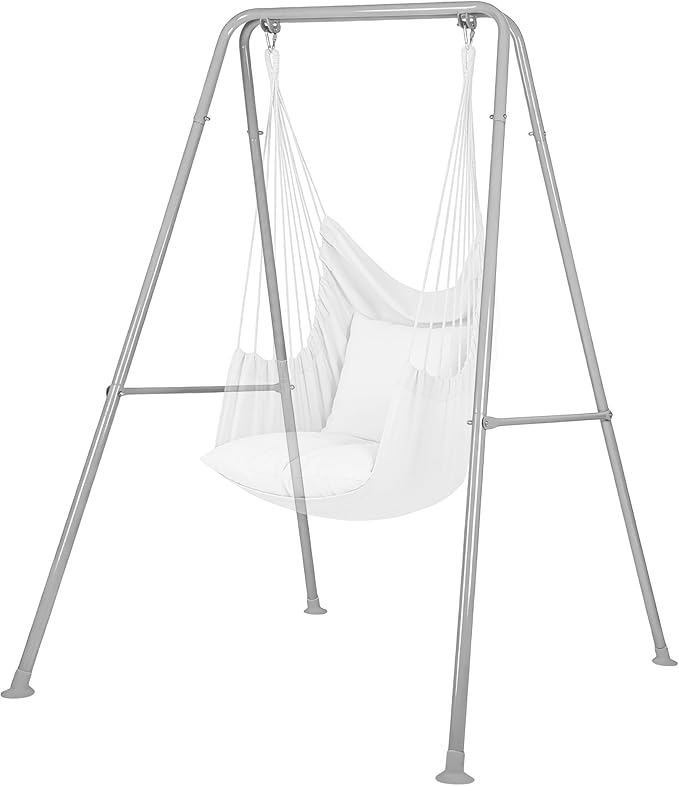 Swing Stand Only, Hammock Chair Stand, Heavy-Duty Metal Stand, Multi-Use Swing Frame for Indoor and Outdoor, Backyard, Max Load 300lbs, Hammock Chair not Included (Gray)