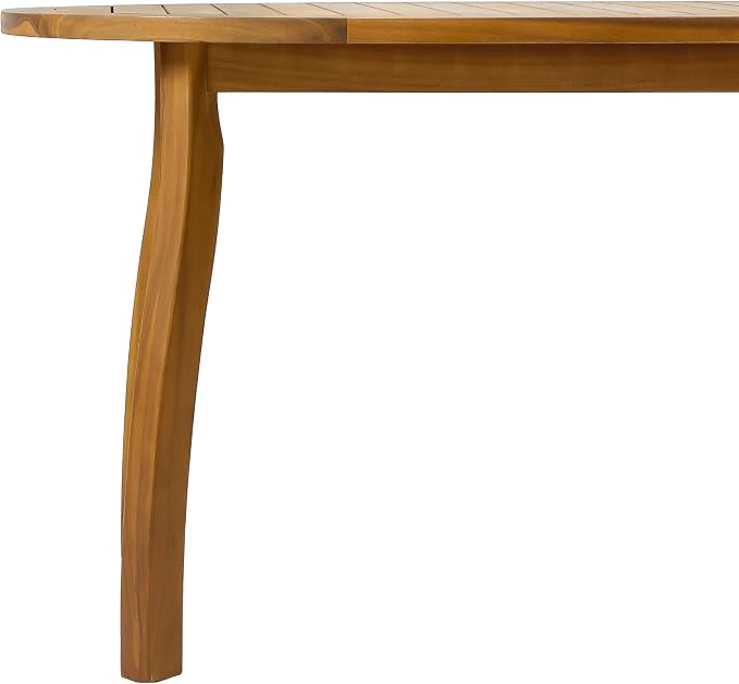 Christopher Knight Home Cascade 70" Outdoor Oval Dining Table, Acacia Wood Patio Dining Table for 4-6 People, Solid Wood Outdoor Table for Patio Deck Garden Backyard Dining, Teak