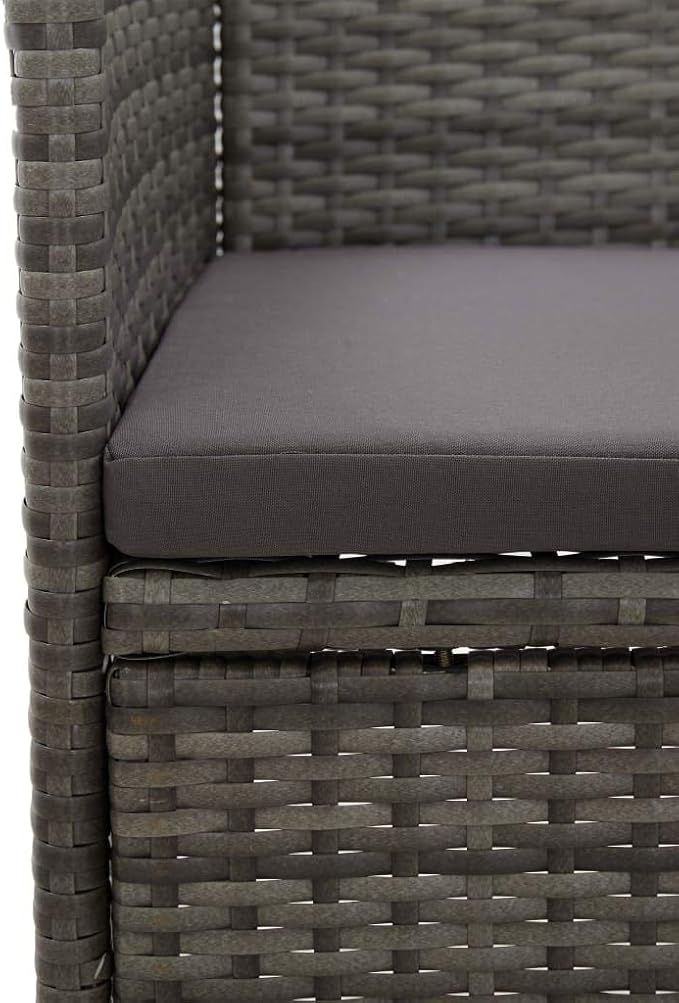 3 Piece Patio Dining Set, Outdoor Lounge Sets Porch Furniture Set Outdoor Sofa Sets Patio Conversation Set for Exhibition Poolside Piazza Garden Gray