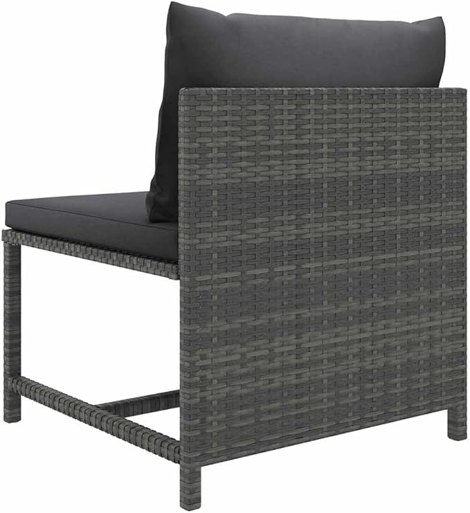12-Piece Grey Anthracite PE Rattan Modular Patio Conversation Set 23.6" Outdoor Sectional Sofa