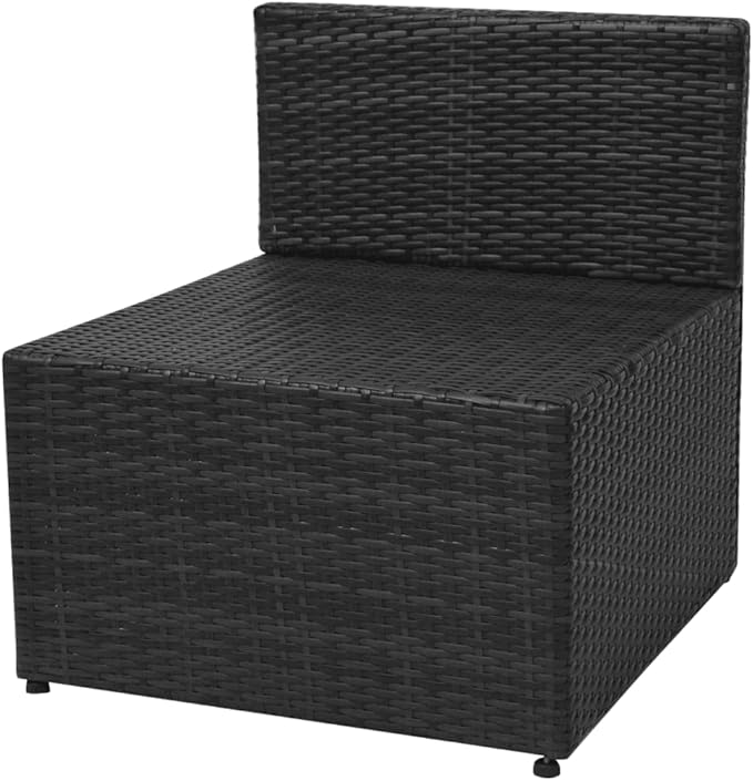 Patio Lounge Set with Cushions,Outdoor Patio Furniture,Conversation Furniture,Patio Furniture Sets,for Terrace,Garden,Backyard,5 Piece Poly Rattan Black
