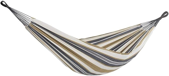 Amazing for Less Double Hammock Two Person Cotton Outdoor Adjustable Hammock Bed with Carrying Bag for Patio Yard Garden (Desert Tan)
