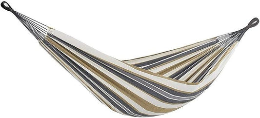 Amazing for Less Double Hammock Two Person Cotton Outdoor Adjustable Hammock Bed with Carrying Bag for Patio Yard Garden (Desert Tan)