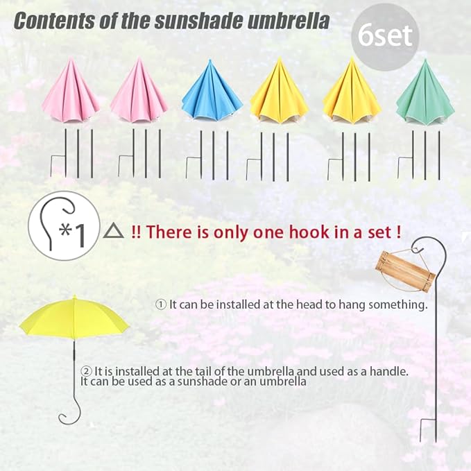 Plant Umbrellas for Outdoor Plants, Garden Umbrella Shade for Plants，Adjustable Height Provides shade cloth for Plants to Protect Their Flowers from Intense Sunlight and Rain(18.8 inches to 35.58 inches)