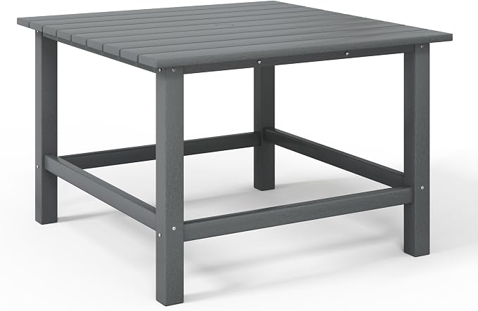 WestinTrends Malibu Kids Outdoor Patio Furniture HDPE 31" Wide Square Dining Table, Gray