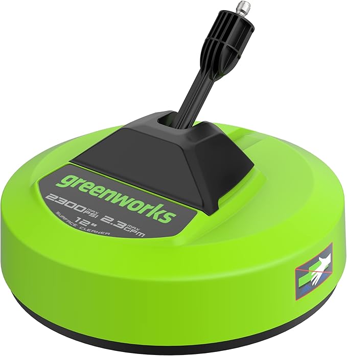 Greenworks 1800 PSI (1.1 GPM) Electric Pressure Washer PWMA Certified & 12" (in.) Surface Cleaner Pressure Washer Attachment
