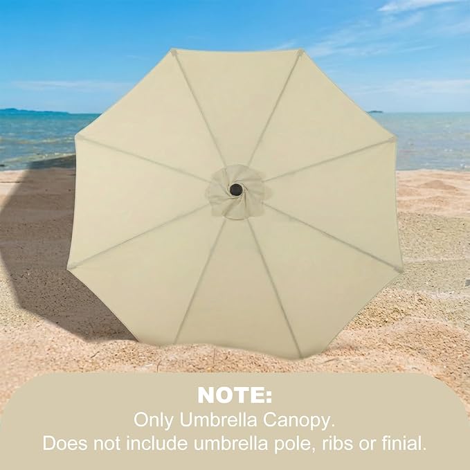 BPS Patio Umbrella Replacement Canopy for 9 ft 8 Ribs Table Umbrella, Outdoor Umbrella Replacement for Market Parasol, Canopy Only