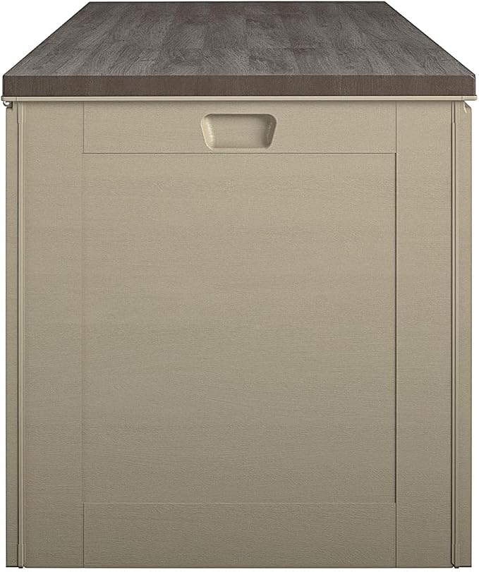 Cosco Outdoor Living 180 Gallon Patio Storage Box, Extra Large, Lockable Lid, Weather-Resistant, Tan/Brown
