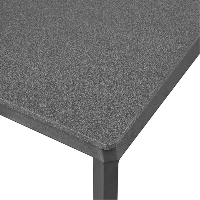 Afuera Living Modern Aluminum Outdoor Coffee Table, 39" W x 23" D x 15.5" H, Powder-Coated Gray Finish, Scratch-Resistant Cement Top, All-Weather UV Resistant Patio, Porch, Deck, or Balcony Table