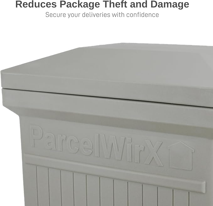RTS Home Accents ParcelWirx Premium Vertical Storage Cabinet/Lockable Package Delivery Box with Lift Off Lid, Prestige Pewter