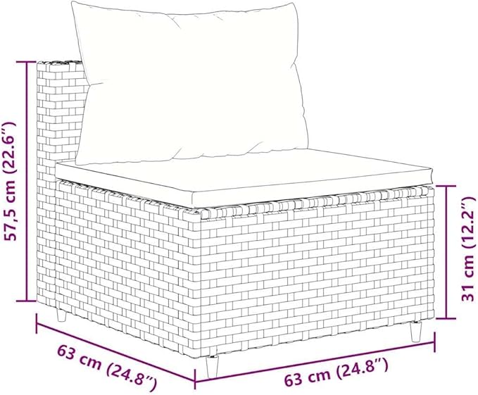 Outdoor Seating Furniture,Outdoor Conversation Sets,6 Piece Patio Lounge Set with Cushions Brown Poly RattanSuitable for Patio, Garden, Gazebo Low