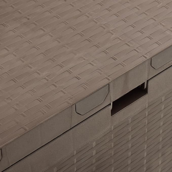 Patio Storage Box Brown Patio Garden Outdoor Storage Container, Furniture Deck box 44.9"x18.5"x23.6" (Weight:16.56 lbs)