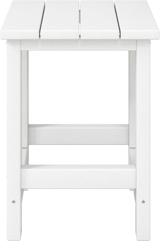 WestinTrends Malibu Kids Outdoor Patio Furniture HDPE Adirondack Square Side Table, White