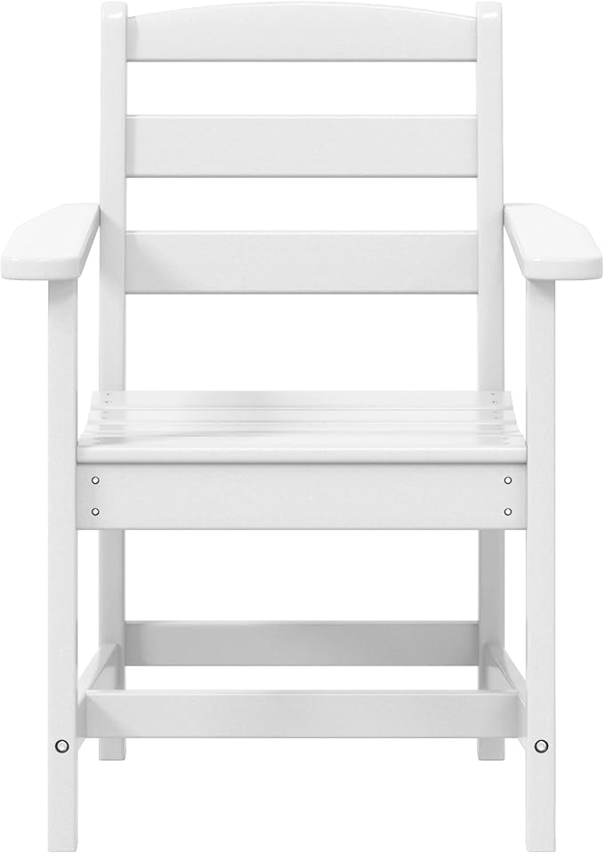 WestinTrends Ashore 5-Piece HDPE Outdoor Square Patio Dining Table Set with Armchairs, White