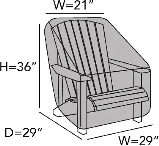 Covermates Classic Outdoor Adirondack Chair Cover – Weather-Resistant Vinyl Patio Chair Protector with Elastic Hem & Mesh Vent for All-Weather Outdoor Seating, 29W x 36D x 36H, Green