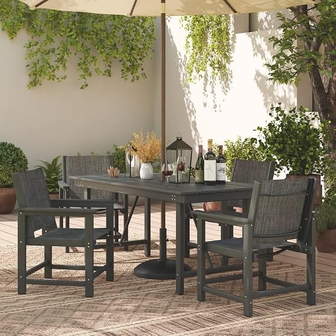 UDPATIO HDPE Patio Dining Set, Heavy Duty Extra-Wide Outdoor Chairs with 360 lb Load Capacity, Easy to Assembly, All-Weather Seating for Patio, Pool, Garden, Backyard