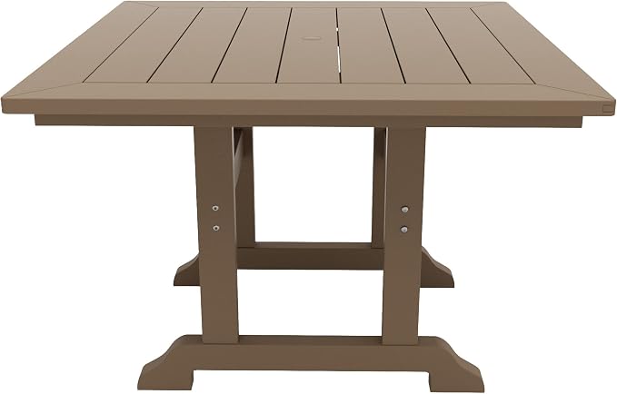 HDPE Laguna 43" Square Dining Table,Weathered Wood