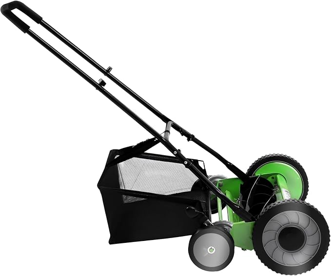 20 Inch Manual Reel Mower, Walk-Behind Lawn Mowers, Adjustable Mowing Height Hand Push Lawn Catcher, Lawn Walk Push Mower,Cylinder Lawnmower for Lawn Mowing in Villas, Parks, Gardens