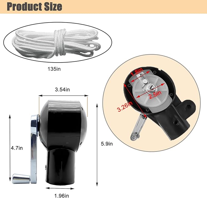 Patio Umbrella Accessories, Outdoor Umbrella Parts Replacement Heavy Duty Holder Umbrella Hand Crank for Picnic Beach Patio Courtyard, Crank Handle