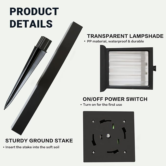 Solar Garden Lights Outdoor Waterproof，4Pcs Solar Lights Outdoor，Solar Lamps Used for Decorating Courtyards, Balconies, Terraces and Lawns