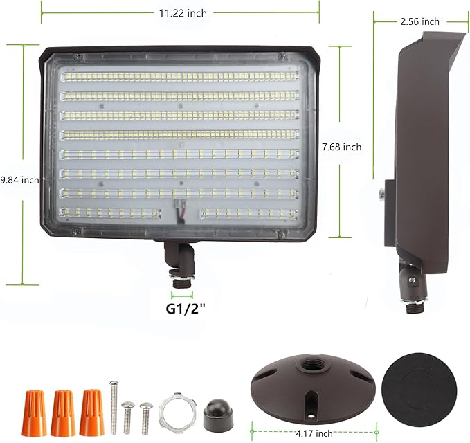 180W Outdoor LED Flood Light Dusk to Dawn with Knuckle, 25200LM 1500W Equivalent, 100-277V 5000K Daylight, ETL Commercial LED Flood Light Fixture, Outdoor Security Lighting for Landscape/Parking Lot