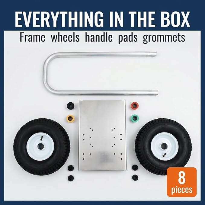 Ultimate Washer Professional Pressure Washer Cart Frame with Wheels and Push Handle (10 x 15, Silver)