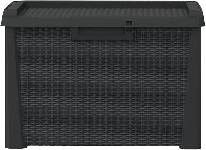Gecheer Patio Rattan Deck Box Patio Storage Box Anthracite 33 gal p p