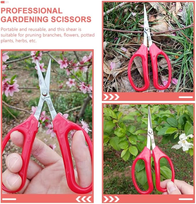 ibasenice 6.10 Inch Flower Cutting Scissors with Curved Blades Portable Gardening Shears for Floral Arrangement Pruning Indoor Plants Orchards