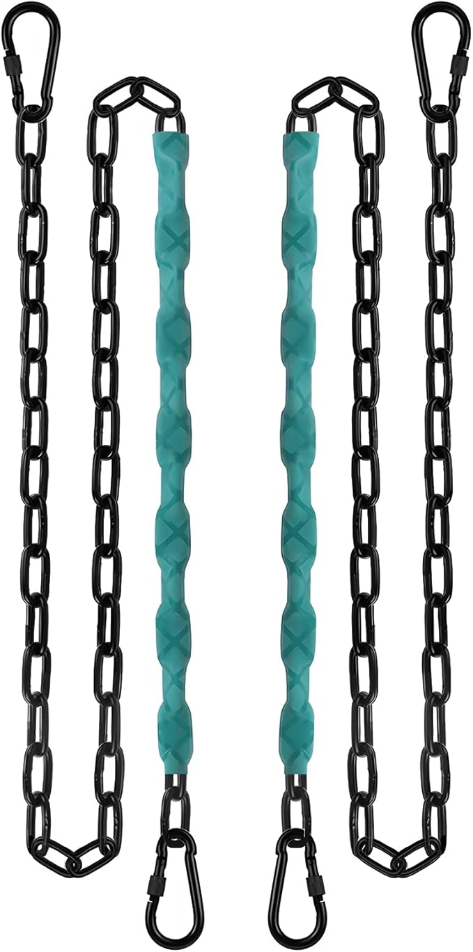 JACNITAD 64inch Hanging Swing Chair Chain (2)+ 4 Free Quick Links, 1000LB Load Bearing,Indoor and Outdoor Playground Swings, Hammocks, Sandbags Swing Chains
