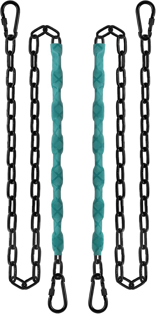 JACNITAD 64inch Hanging Swing Chair Chain (2)+ 4 Free Quick Links, 1000LB Load Bearing,Indoor and Outdoor Playground Swings, Hammocks, Sandbags Swing Chains