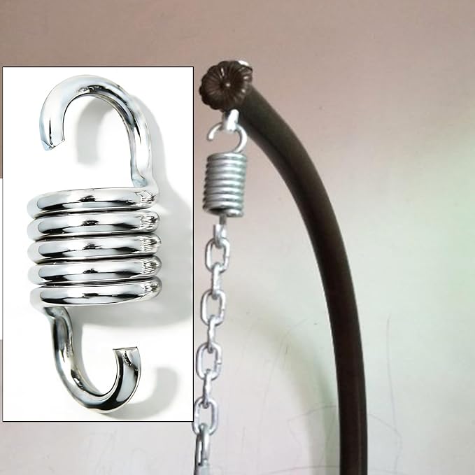 Markeny 2PCS Hammock Spring，Markeny Hardened Galvanized Steel Extension Spring Coil 600lb Support for Hanging Hammock Chairs
