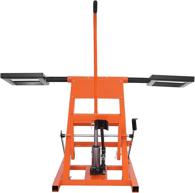 Lawn Mower Lift with Hydraulic Jack,500Lbs Zero Turn Mower Lift, Wheel Span Adjustable,Lawn Mower Jack with Hydraulic Foot Pedal,Lawn Mower Lift for Maintenance and Repair