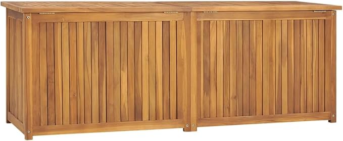 Homgoday Outdoor Storage Box,Patio Deals,Large Outdoor Wooden Storage Deck Box, With Water-Proof Lining, 59.1" X 19.7" X 21.7" Storage Bench Seat, Solid Teak Wood