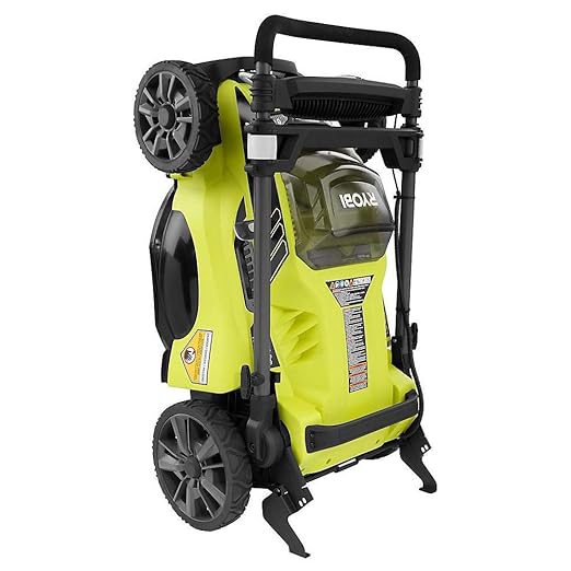 Ryobi RY40180 40V Brushless Lithium-Ion Cordless Electric Mower Kit, with 5.0Ah Battery, 19.88" x 40.748" x 22.677"