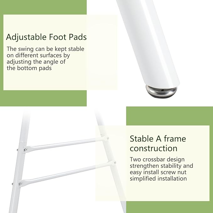 Sturdy Hammock Stand Only - Heavy Duty Frame, Max Stability Iron Frame for Relaxing, 25 LBS Lightweight Yet Strong, 30.31" Top Width, Fits Standard Hammock Chairs, Easy to Move & Store, White