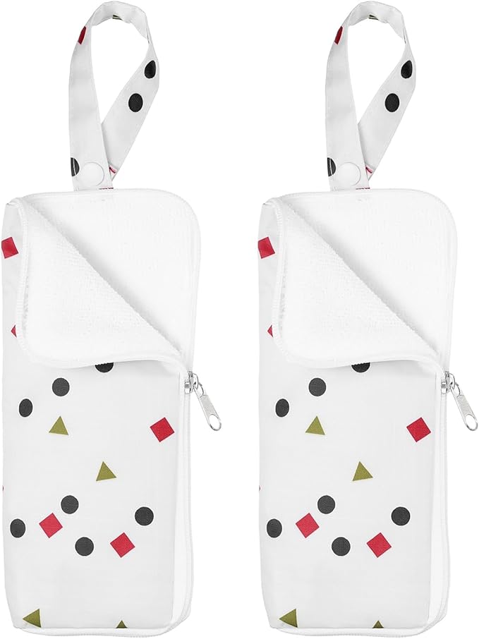 HARFINGTON 2pcs Wet Umbrellas Bag 3.9" x 9.8" Superfine Fiber Strong Water Absorption Umbrella Case Cover Portable Waterproof Case for Storage Travel Home Outdoor, White