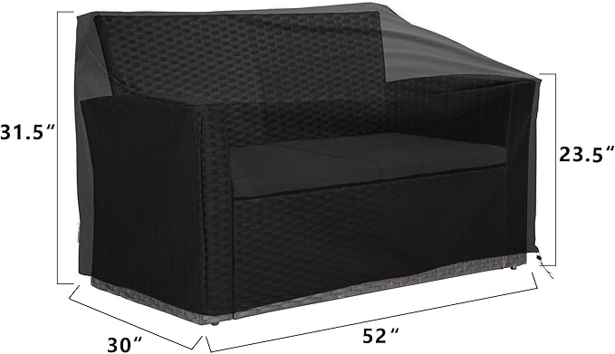 Patio Furniture Covers,Outdoor Furniture Cover Waterproof,Patio Furniture Set Covers for 4 Piece Outdoor Conversation Set,Patio Covers Set (Black)