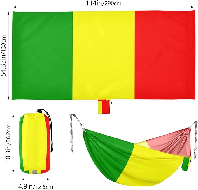 National Flag of Mali Hammocks with Portabl Carry Bag Backyard Hammock for Indoor Outdoor Patio
