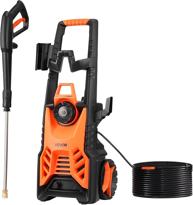 VEVOR Electric Pressure Washer, Max 4500 PSI and 3.2 GPM with Pressure Adjustment, High Power Pressure Cleaning Machine with 4 Quick Connect Nozzles, for Cars/Fences/Driveways/Patios/Home Cleaning