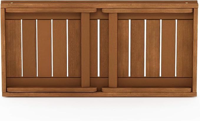 Furinno DALAM Patio Table, Folding Outdoor Side Table with Slatted Tabletop, Coffee Table, for Indoor, Balcony, Patio, Garden, Porch, Natural