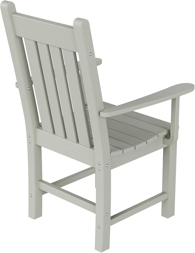 WO Home Furniture Adirondack Patio Dining Chair Table Bench Set of 6 PCS Rectangle Dinner Table Dining Arm-Chairs (Sand)