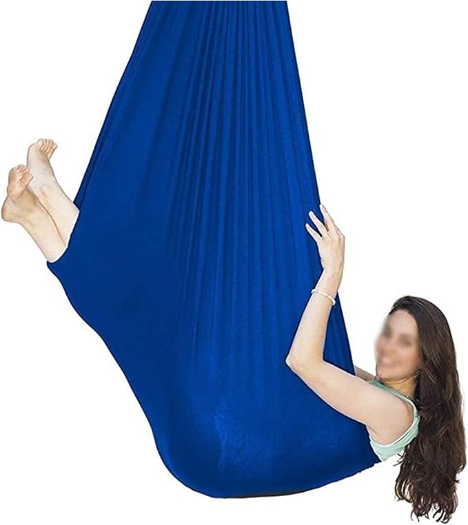 Kids Nylon Swing Hammock Indoor with Special Needs Elastic Parcel Steady Seat Swing Cuddle Hammock for Children Child and Teens Load Up to 200kg (Color : B, Size : 150 x 280 cm (L x W).)