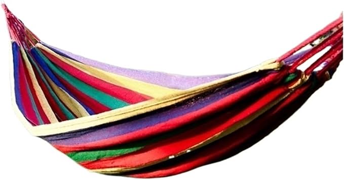 Canvas Hammock Outdoor Thickened Anti-Rollover Sleeping Swing Hanging Tree Camping(Red 170x70)