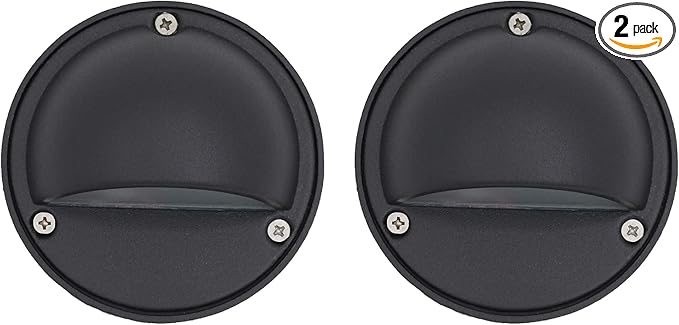 Lumina Lighting® 2W LED Deck Lights (2 Pack) | Low Voltage Landscape Lighting Waterproof - 12V 3000K Outdoor Patio Step Deck Lighting | Replaceable G4 LED Bulb Included (Black)