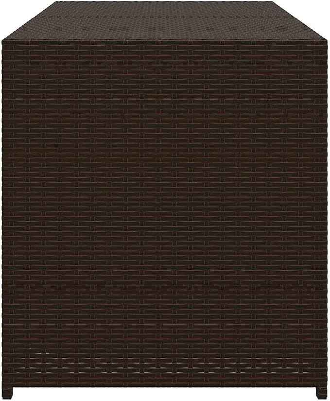 Brown PE Rattan Garden Storage Box with 283L Capacity and Water-Resistant Bag for Outdoor Cushion and Tool Organization