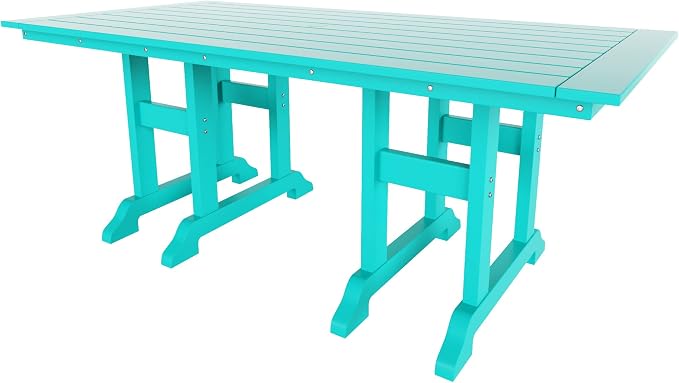 HDPE Laguna 38" X 73" Rectangular Dining Table,Turquoise