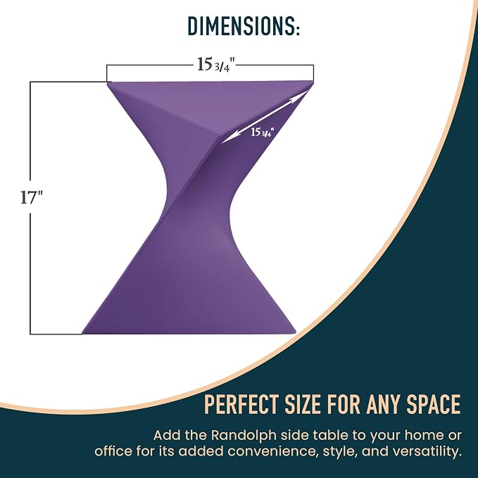LeisureMod Modern Purple Accent Side Table - Stylish Side Vanity Table for Bedroom & Living Room