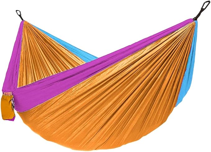 Portable Hammock Hammock Double & Single Portable Hammock Lightweight Nylon Parachute Hammocks for Patio Backyard for Backpacking Beach (Color : F/Double)
