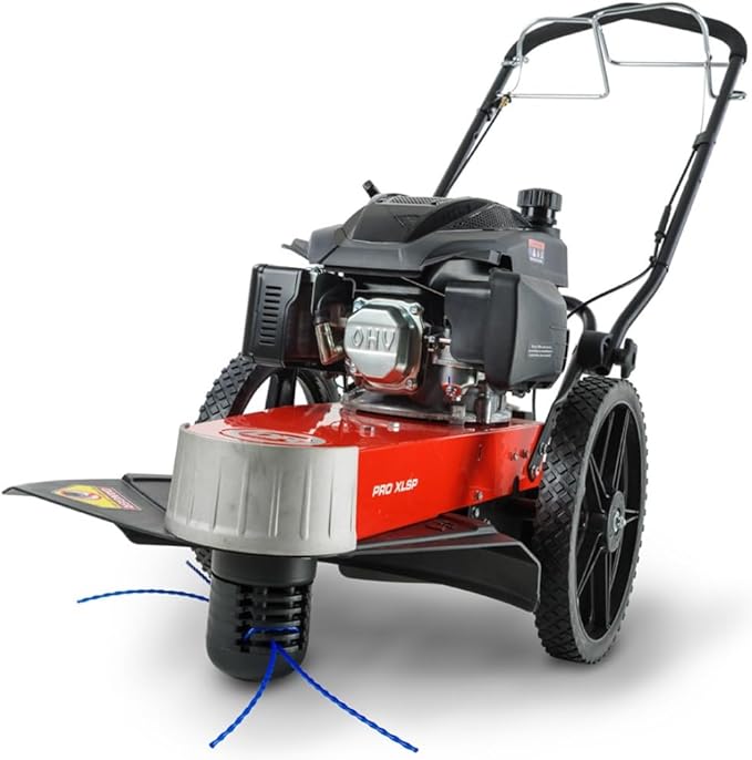 TR47010DEN PRO XLSP Trimmer Mower, 10.30 ft/lb DR Engine, 22" Cutting Width, Electric Start, 5 Different Cutting, No Wrapping, Cast Aluminum Nose Plate, Cast Aluminum Nose Plate, 14" Wheels