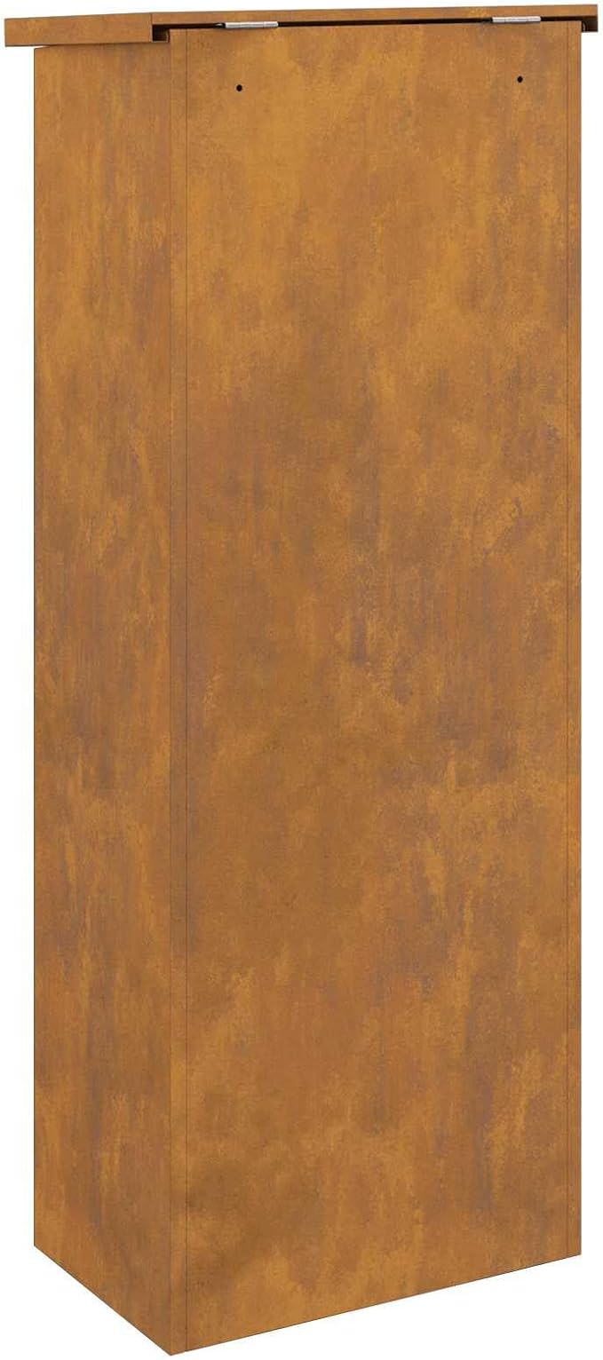 Weathering Steel Parcel Drop Box, Large Secure Delivery Mailbox for Porch, Weather-Resistant Outdoor Package Lock Box, 17.52 x 11.42 x 43.50 in